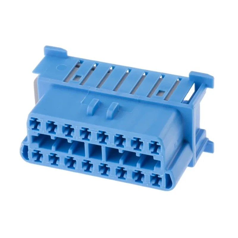 TE Connectivity MICRODOT Automotive Connector Female Blue Cable 16 Way Crimp Termination 1418984-1