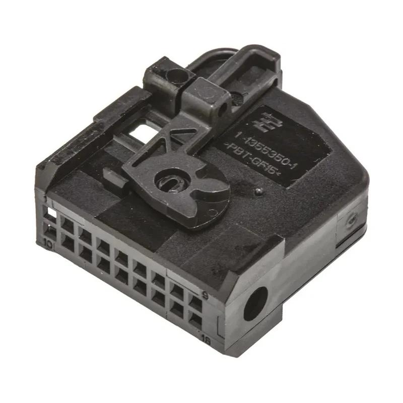 TE Connectivity Micro Quadlok System Automotive Connector Female Black Cable 18 Way Crimp Termination 1-1355350-1