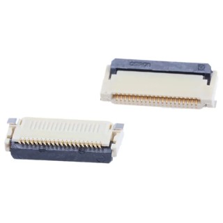 Omron 0.5 mm Pitch 20 Way Right Angle Female FPC Connector, Solder XF2M