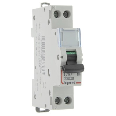 Legrand DX DNX3 Miniature Circuit Breaker, 1-Pole, 10A, Type C, 250V AC, 12V DC, 4.5kA Breaking Capacity 