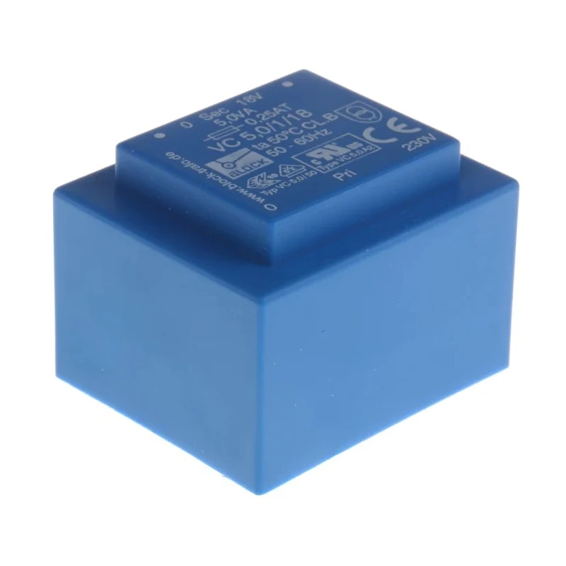 Block PCB Transformer 230 V ac Primary Voltage 18 V ac Secondary Voltage 5 VA Power 1 Output VC 5,0/1/18