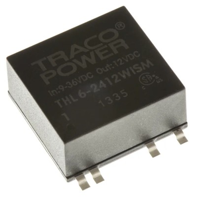 TRACOPOWER THL 6WISM DC/DC Converter, 12V dc Output, 500 mA, 6 W, 36V/9V Input, Surface Mount, 75 °C Max THL 6-2412WISM