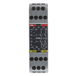ABB Vital 24V DC Safety Relay, 2 Safety Contacts, Automatic & Manual Reset, DIN Rail Mount, IP40 2TLA020052R1000 Vital 1