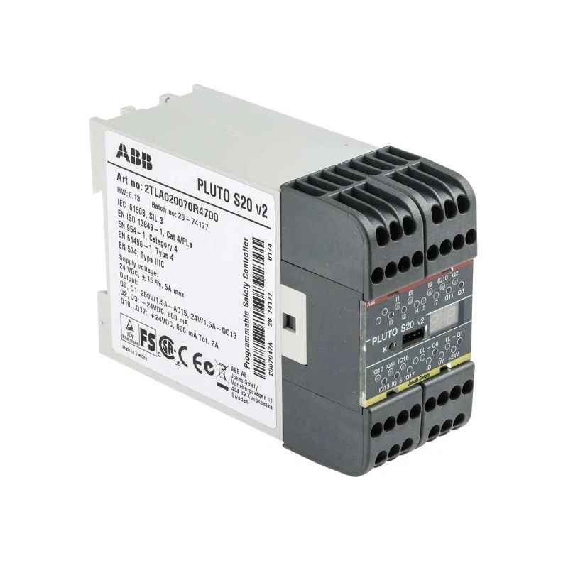 ABB 2TLA Series Safety Controller 16 Safety Inputs 4 Safety Outputs 24V DC 2TLA020070R4700 Pluto S20 v2