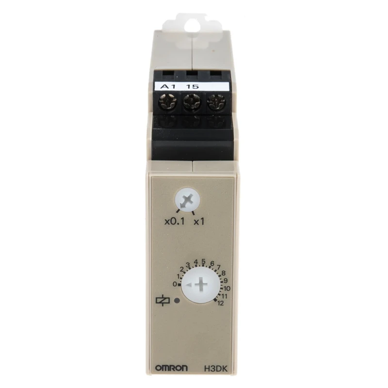 Omron DIN Rail Timer Relay 1-Contact 12 to 240 V DC, 100/120 V AC, Time Range 0.1 to 1.2 s and 1 to 12 s H3DK