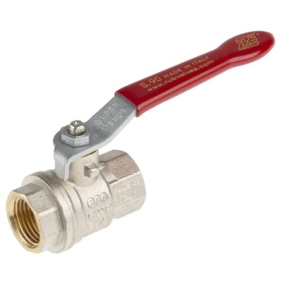 RS PRO Brass Threaded 2-Way BSPP Ball Valve 40 bar, Polyvinyl Chloride Coated Steel Handle 733-5139