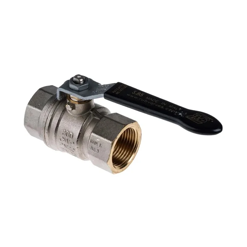RS PRO Nickel Plated Brass Threaded 2-Way Ball Valve BSPP 1 in 40 bar 150°C 733-5182