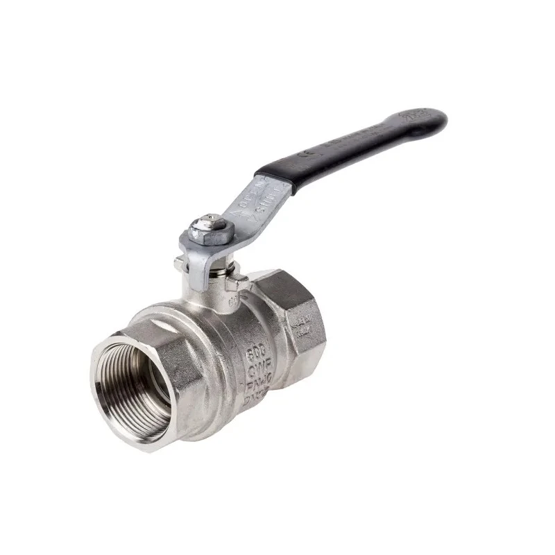 RS PRO Nickel Plated Brass Threaded Ball Valve 2 in BSPP, Manual Lever, -40°C to 170°C 733-5186