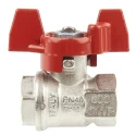 RS PRO Nickel Plated Brass Threaded 2-Way Ball Valve 1/4 in BSPP Female Female Thread, 40 bar, PVC Coated Steel 733-5192