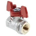 RS PRO Nickel Plated Brass Threaded 2-Way Ball Valve 1/4 in BSPP Female Female Thread, 40 bar, PVC Coated Steel 733-5192
