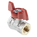 RS PRO Nickel Plated Brass Threaded 2-Way Ball Valve 1/4 in BSPP Female Female Thread, 40 bar, PVC Coated Steel 733-5192