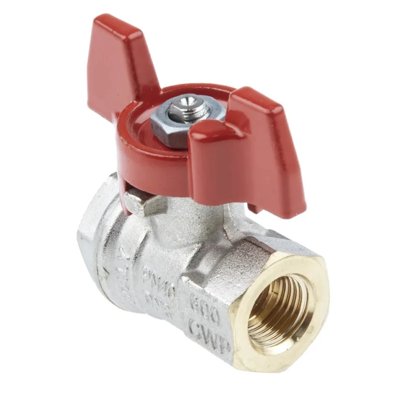 RS PRO Nickel Plated Brass Threaded 2-Way Ball Valve 1/4 in BSPP Female Female Thread, 40 bar, PVC Coated Steel 733-5192