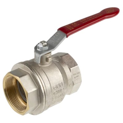 RS PRO Brass Threaded 2-Way BSPP Ball Valve 2 in, Full Port, 40 bar Maximum Pressure 733-5142