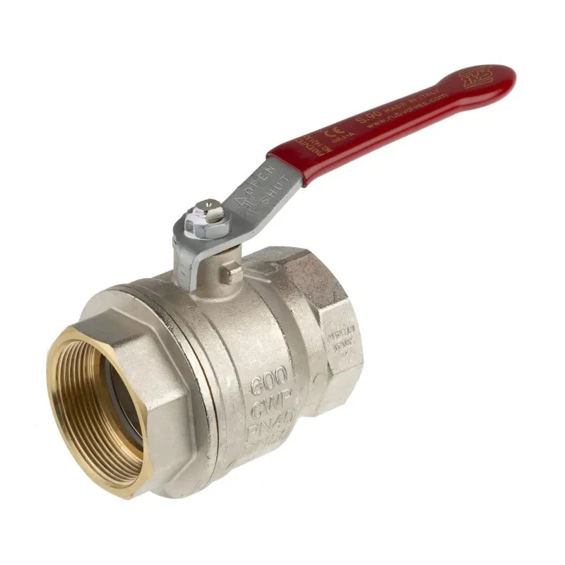 RS PRO Brass Threaded 2-Way BSPP Ball Valve 2 in, Full Port, 40 bar Maximum Pressure 733-5142
