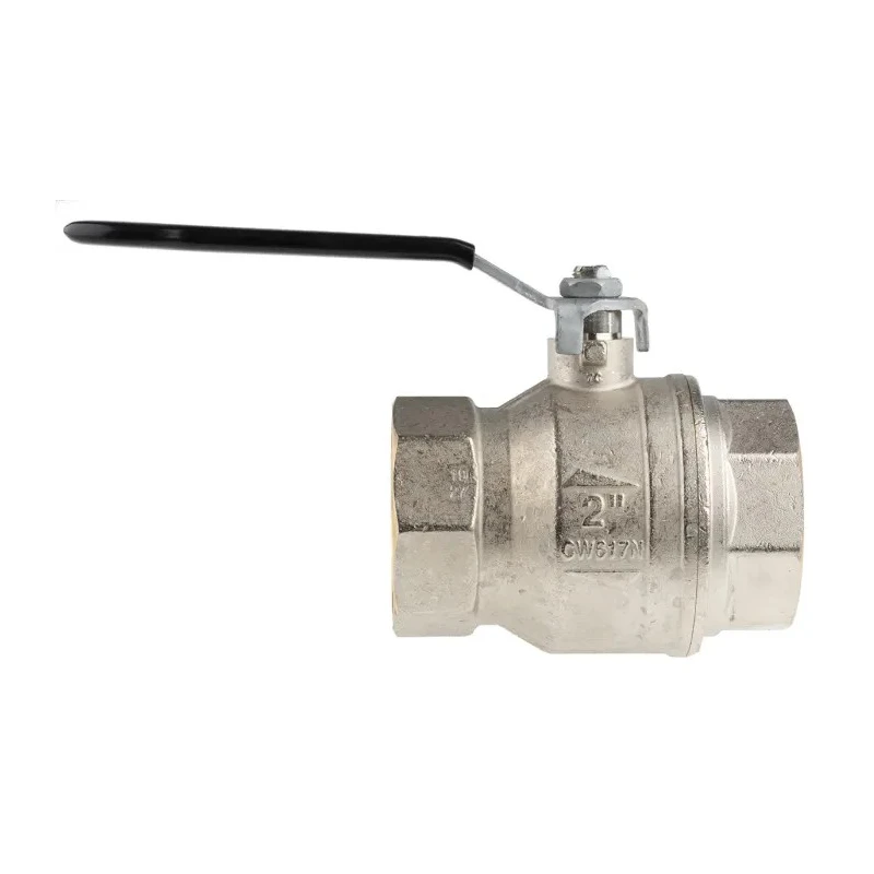 RS PRO Nickel Plated Brass Threaded 2-Way Ball Valve BSPP 2 in 40 bar 150°C 733-5198