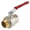 RS PRO Brass Threaded Ball Valve 1 1/2 Inch BSPP Full Port Lever Handle 170°C 733-5252