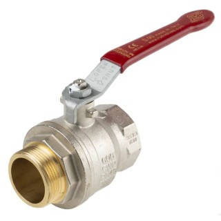 RS PRO Brass Threaded Ball Valve 1 1/2 Inch BSPP Full Port Lever Handle 170°C 733-5252