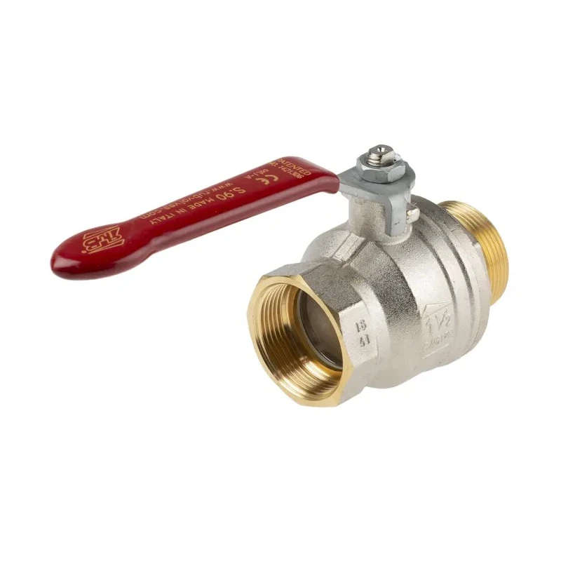 RS PRO Brass Threaded Ball Valve 1 1/2 Inch BSPP Full Port Lever Handle 170°C 733-5252