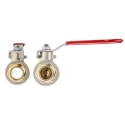 RS PRO Brass Threaded 2-Way BSPP Ball Valve 1/2 in, 32 bar, PVC Coated Steel Handle 733-5237