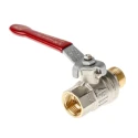 RS PRO Brass Threaded 2-Way BSPP Ball Valve 1/2 in, 32 bar, PVC Coated Steel Handle 733-5237