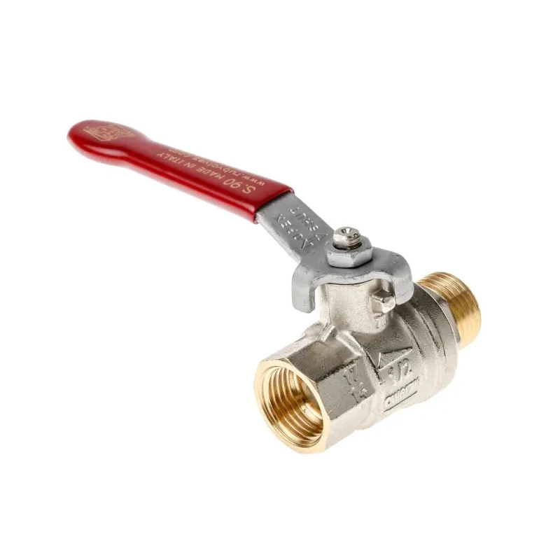 RS PRO Brass Threaded 2-Way BSPP Ball Valve 1/2 in, 32 bar, PVC Coated Steel Handle 733-5237