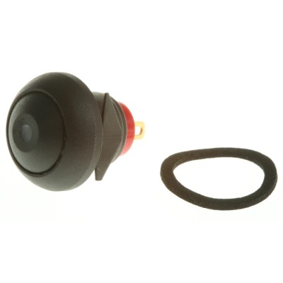 RS PRO Illuminated Miniature Push Button Switch Momentary Panel Mount Cap Black Actuator Green LED IP67 50V DC 32V 734-6697