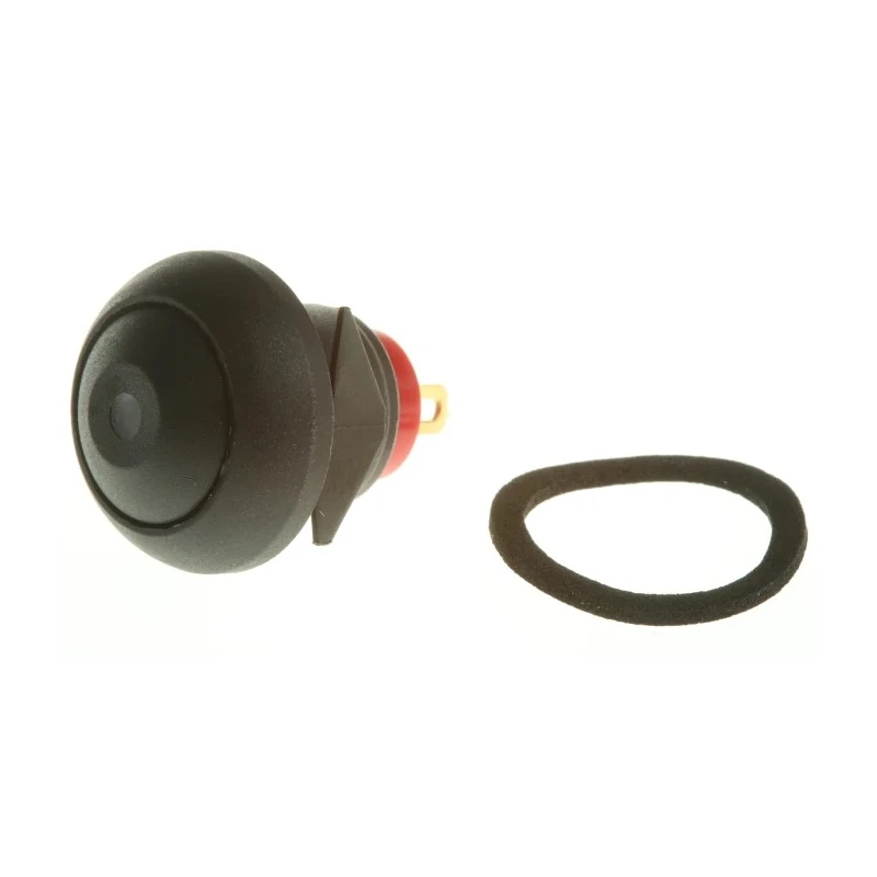 RS PRO Illuminated Miniature Push Button Switch Momentary Panel Mount Cap Black Actuator Green LED IP67 50V DC 32V 734-6697