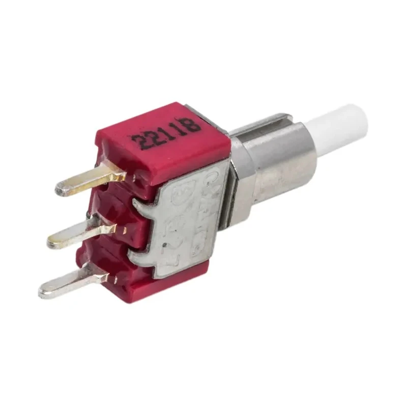 RS PRO Push Button Switch, Latching PCB Mount, 6.35 mm Cutout, SPDT Contact, Red LED, 28 V dc, 120 V ac, 3A Current 734-6798