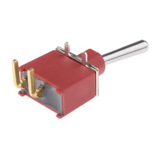 RS PRO Toggle Switch PCB Mount On-Off SPDT Through Hole Terminal 12V DC 112V AC 734-6990
