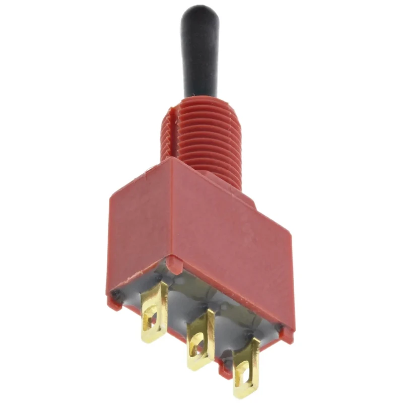 RS PRO Toggle Switch PCB Mount On-Off-On SPDT Solder Terminal IP67 Chrome Plated Brass Actuator 12 V dc 112 V ac 734-6993