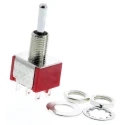 RS PRO Toggle Switch Panel Mount On-Off-On DPDT 5A 26 V dc 112 V ac Chrome Plated Brass Actuator 734-7038