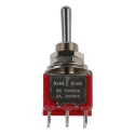 RS PRO Toggle Switch Panel Mount On-Off-On DPDT Solder Terminal 26V DC 112V AC 5A 40000 Cycles 734-7044