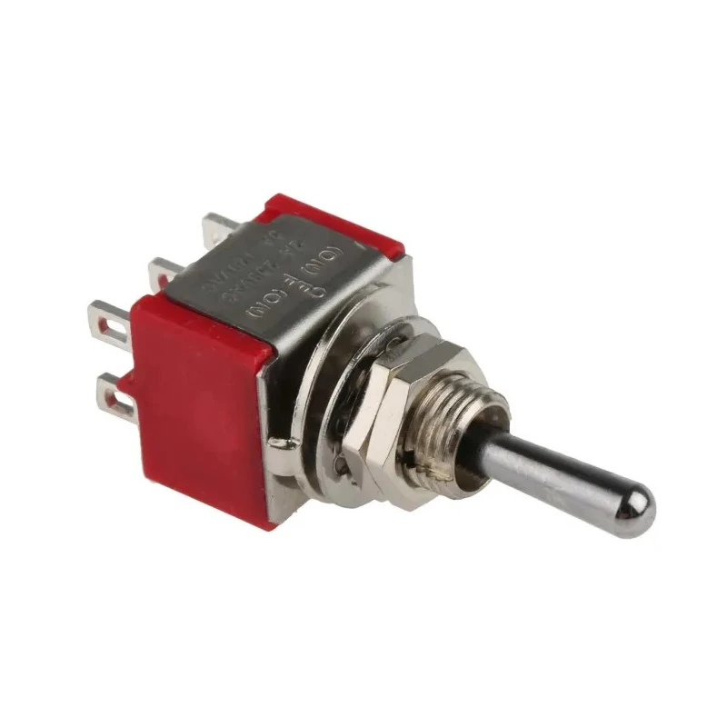 RS PRO Toggle Switch Panel Mount On-Off-On DPDT Solder Terminal 26V DC 112V AC 5A 40000 Cycles 734-7044