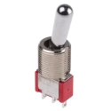 RS PRO Toggle Switch Panel Mount On-Off-On SPDT 28 V dc 112 V ac Chrome Plated Brass Actuator 734-7139P