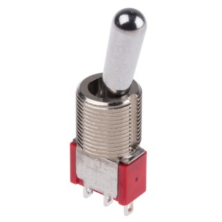 RS PRO Toggle Switch Panel Mount On-Off-On SPDT 28 V dc 112 V ac Chrome Plated Brass Actuator 734-7139P