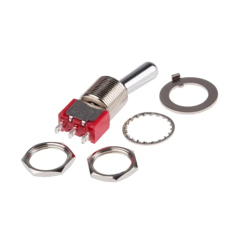 RS PRO Toggle Switch Panel Mount On-Off-On SPDT 28 V dc 112 V ac Chrome Plated Brass Actuator 734-7139P
