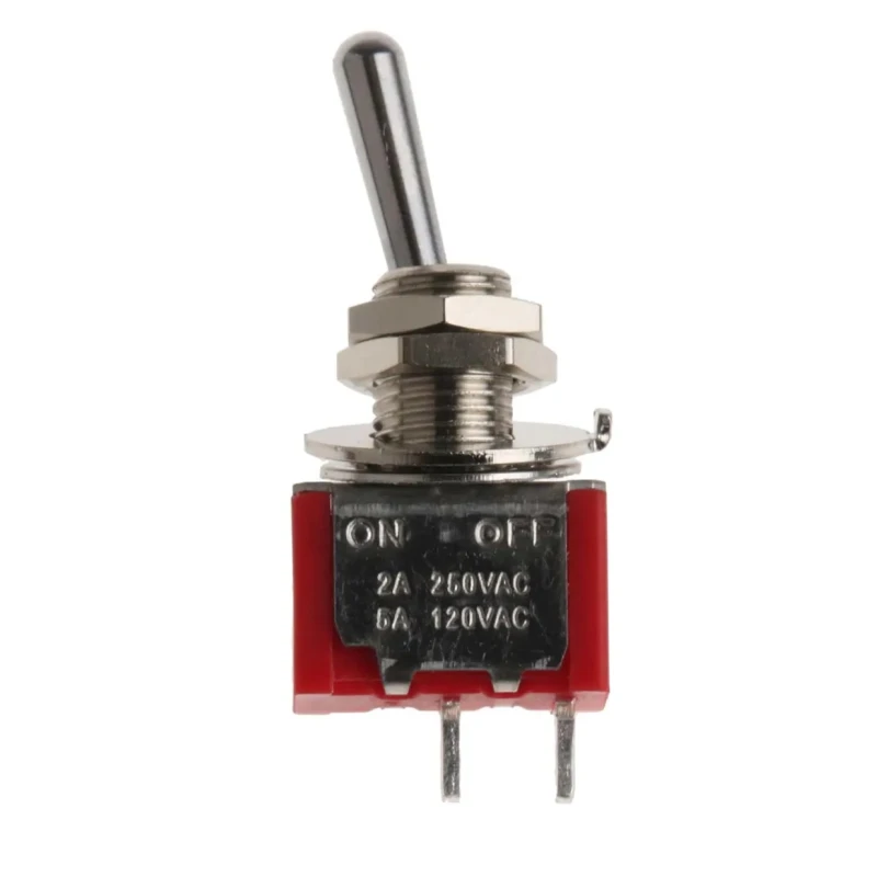 RS PRO Toggle Switch Panel Mount On-Off SPST Solder Terminal Chrome Plated Brass Actuator 28V DC AC 5A 1MS Series 734-7154