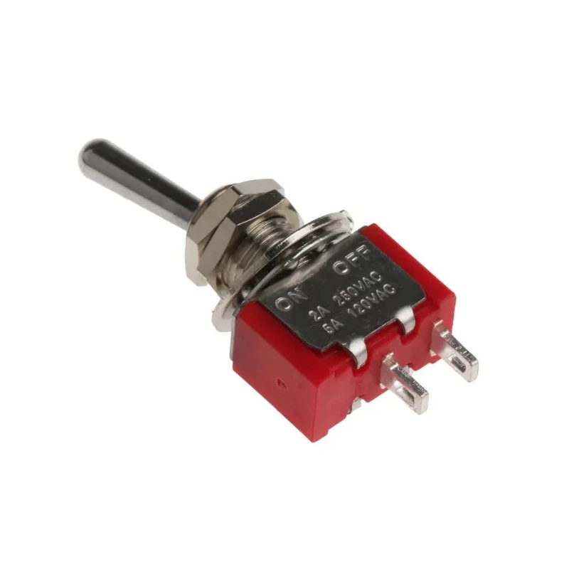 RS PRO Toggle Switch Panel Mount On-Off SPST Solder Terminal Chrome Plated Brass Actuator 28V DC AC 5A 1MS Series 734-7154