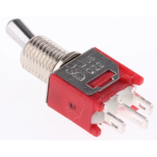 RS PRO Toggle Switch, Panel Mount, On-On SPDT, Solder Terminal, 15 V DC, 240 V AC 3A, Chrome Plated Brass Actuator 734-7227P