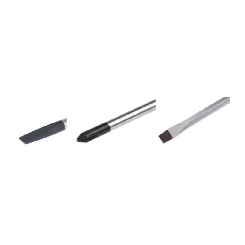 Facom Phillips Slotted Standard Screwdriver Set 8-Piece, Bi-Material Grip, Black Tipped Mat Chromed Blades MOD.AT1