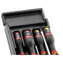 Facom Phillips Slotted Standard Screwdriver Set 8-Piece, Bi-Material Grip, Black Tipped Mat Chromed Blades MOD.AT1