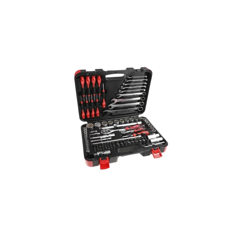 RS PRO 94 Piece Mechanical Tool Kit with Screwdrivers, Ratchet, Sockets, Precision Screwdrivers, Spanners, Bits in 734-8889