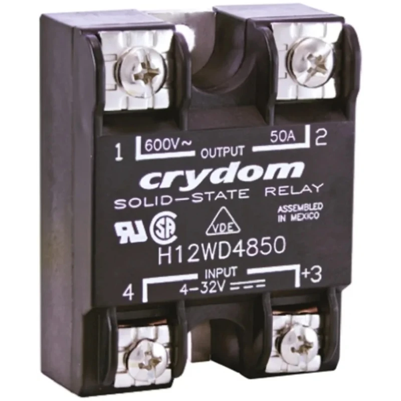 Crydom H12WD Series Solid State Relay Panel Mount 90A Load 660 Vrms Load 32V dc Control 