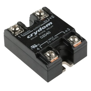 Crydom 1-DC Series Solid State Relay 40A Load, 200 V DC Load, 32V DC Control D2D40