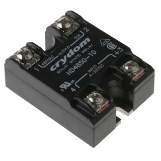 Crydom HA AND HD Series Solid State Relay, SPST SCR Output, 50 A Load, Panel Mount, 530 Vrms Load, 3-32 V DC HD4850-10