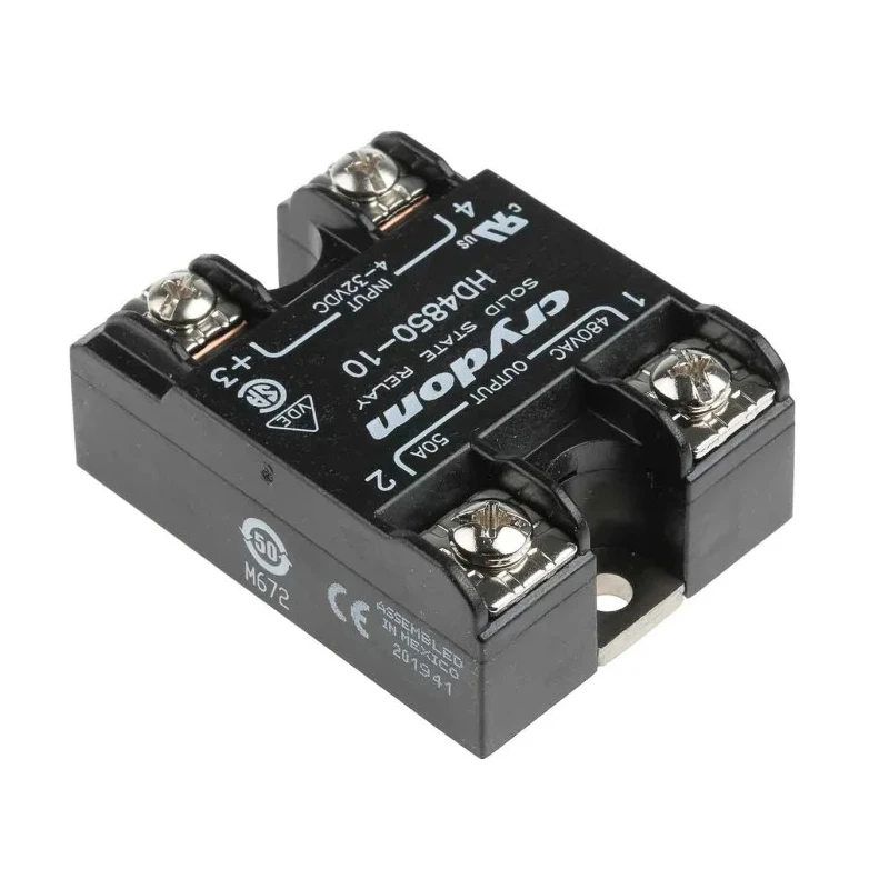 Crydom HA AND HD Series Solid State Relay, SPST SCR Output, 50 A Load, Panel Mount, 530 Vrms Load, 3-32 V DC HD4850-10