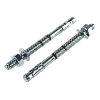 RawlPlug Carbon Steel Bolt Anchor 12 mm Thread Size x 150 mm Length Through Bolt Anchor Zinc Plated R-XPT-12150/55