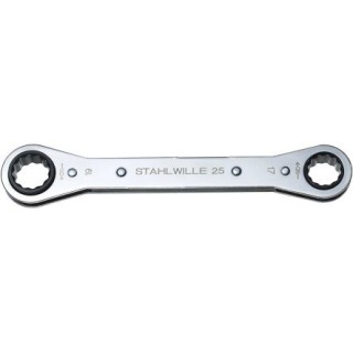 STAHLWILLE Ratchet Ring Spanner Double Ended 17 x 19 mm, 205mm Overall Length 41131719