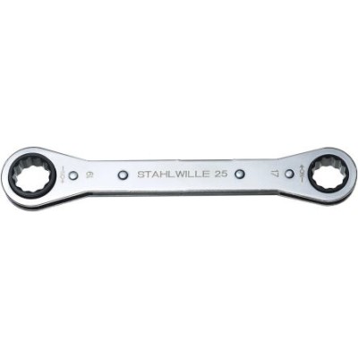 STAHLWILLE Ratchet Ring Spanner Double Ended 17 x 19 mm, 205mm Overall Length 41131719