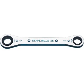 STAHLWILLE Ratchet Ring Spanner 1/2 x 9/16 inch, Chrome Finish Steel, 174mm Overall Length 41563234